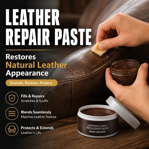 🥳2026 HOT SALE🥳💞50K+ SOLD!🛋️✨ 50% OFF! Leather Repair Paste – Fills scratches & scuffs, restores texture. Available in multiple colours. Save your favourite sofa! 💺🛡️